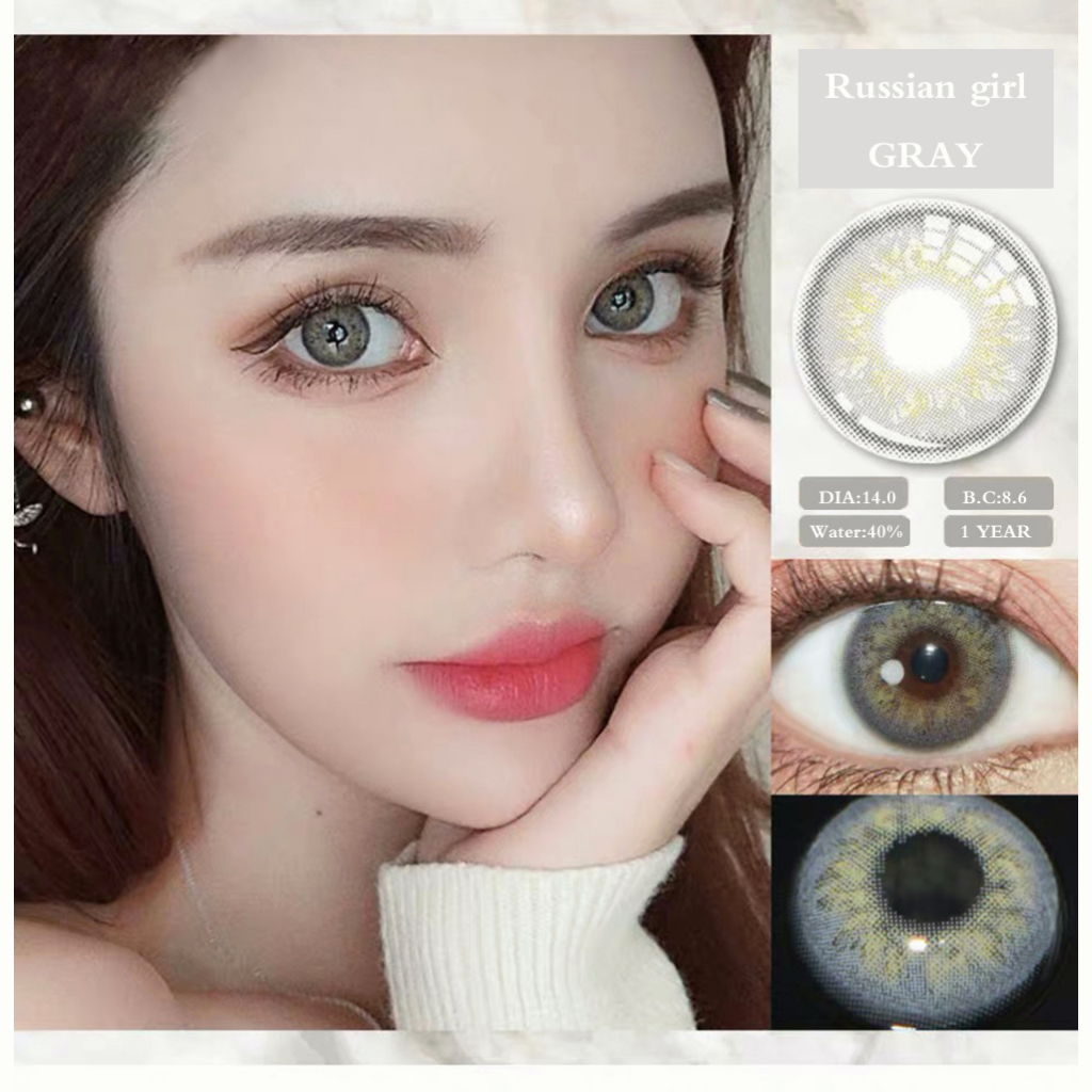 SOFTLENS SOLITAIRE  COLORED LENSES-Russian Grey 14.0mm