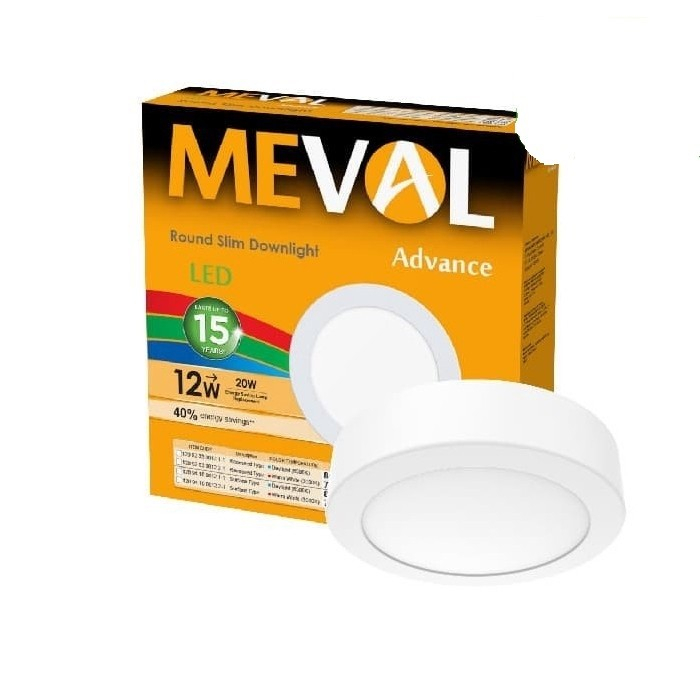 Meval Lampu Panel Downlight LED Square Slim Downlight / Round Slim Downlight 12W 12 Watt