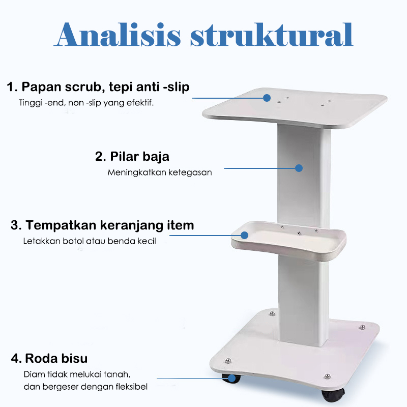 ⭐Kualitas Tinggi⭐Trolley Kecantikan Salon for Facial Alat Mesin Kecantikan Kualitas Tinggi Troller Trol Pilar Dukungan Logam