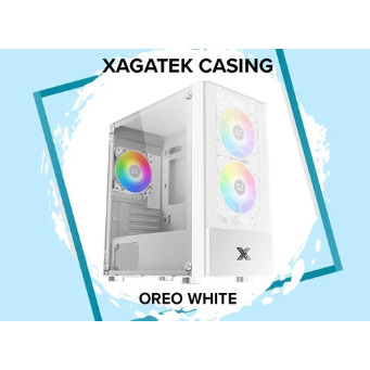 CASING / CHASING / CESING XAGATEK OREO - FREE 3 FAN RGB - Putih