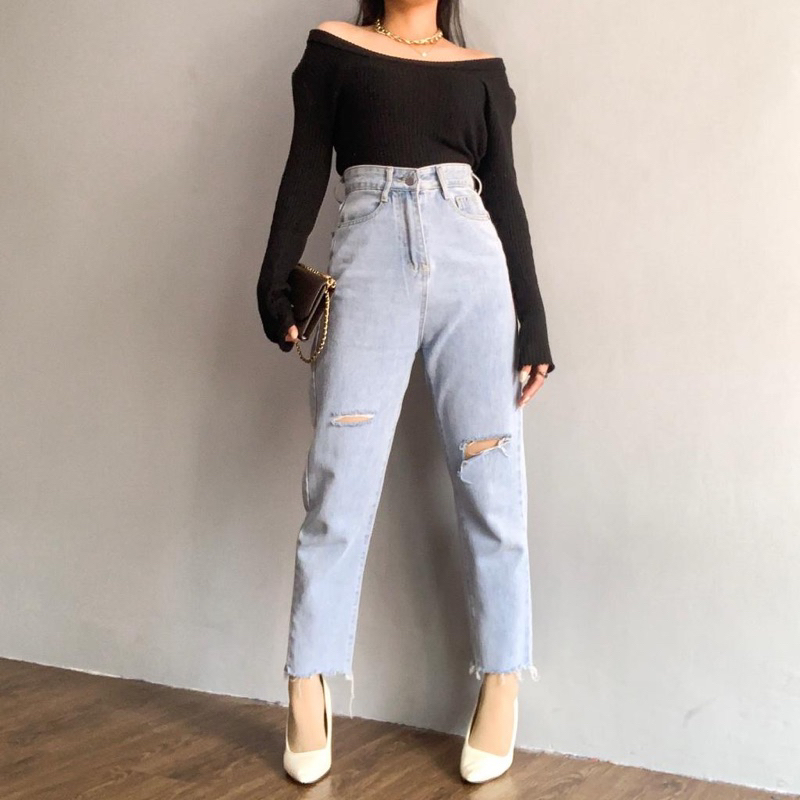 [LUXE.DLABEL] - E54 Jeans | Celana panjang Highwaist wanita Jeans import premium Jeans wanita polos ripped jeans High waist jeans wanita bkk Skinny Jeans High waist Baggy jeans Wideleg Jeans Kulot jeans Boyfriend jeans Wanita Kargo Jeans