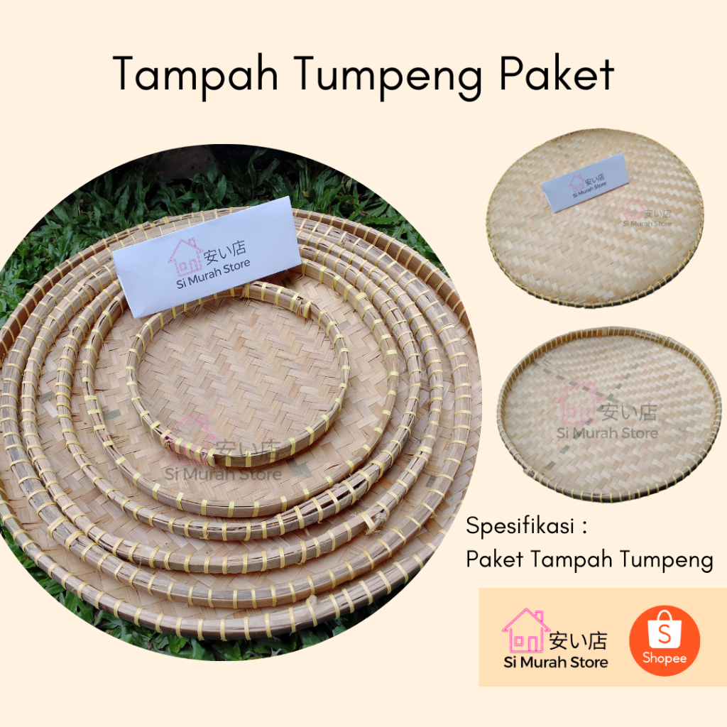 Paket Tampah Bambu / Tampah Nampah Nyiru Bambu Besar Kecil Untuk Tumpeng