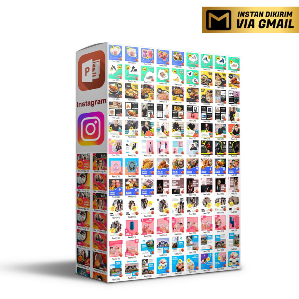 2700+ Slide Power Point Template Kreatif untuk Iklan di Instagram Social Media Banyak Kategori Niche