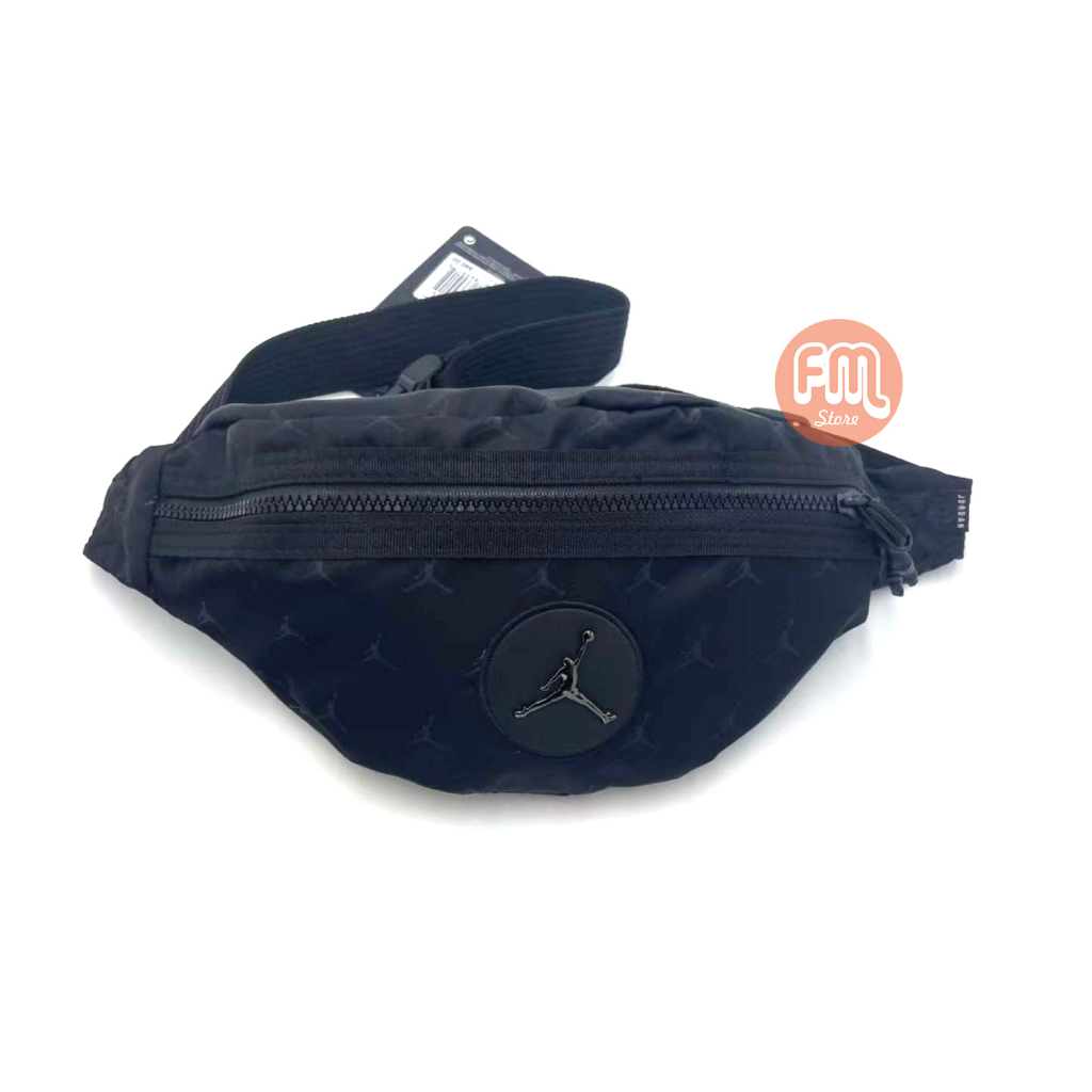 Waist Bag Air Jordan Black Emboss Nylon / Tas Jordan Pinggang Pria BNWT