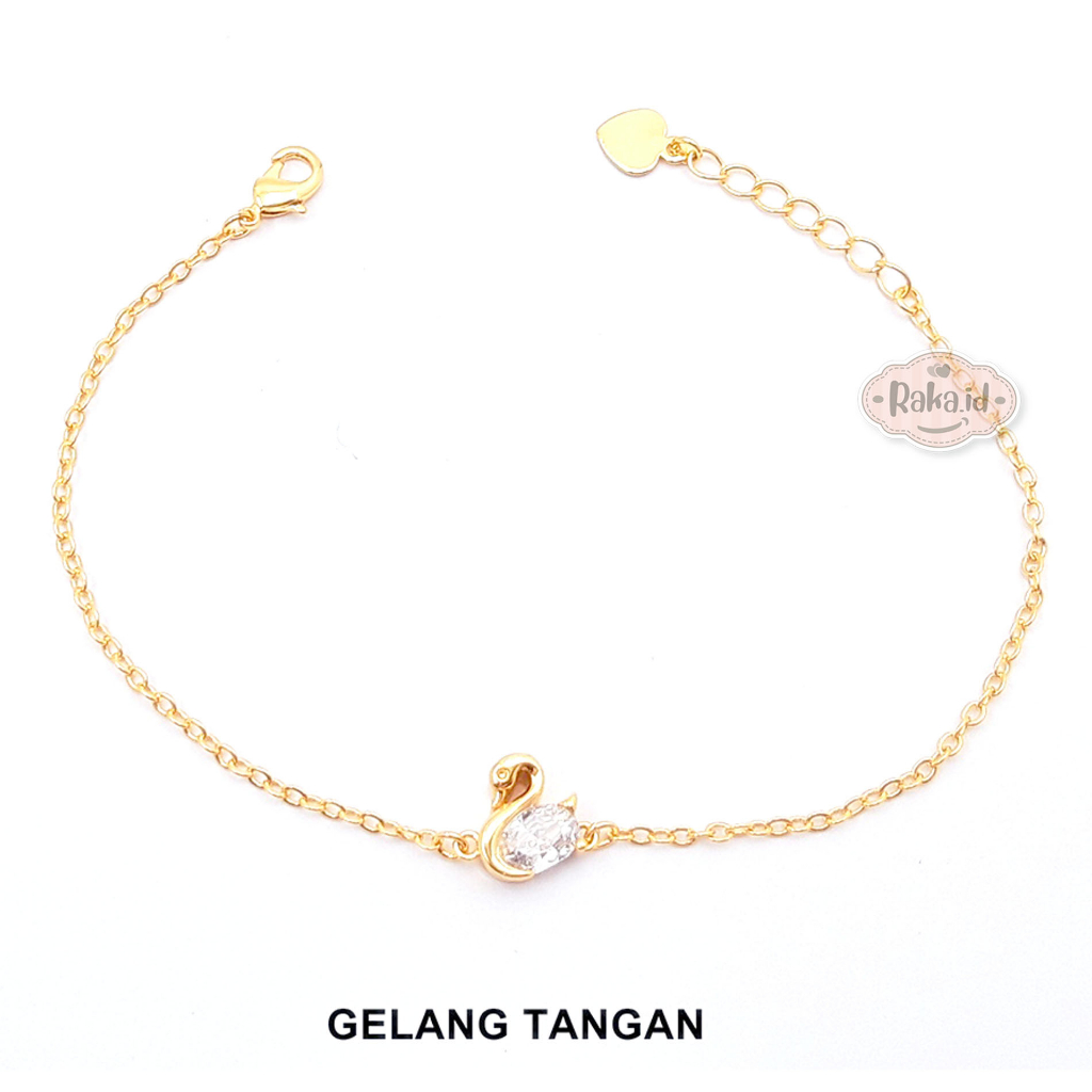 Gelang Tangan Wanita Dewasa Gelang Tangan Rantai Anti Karat Motif Angsa 1289