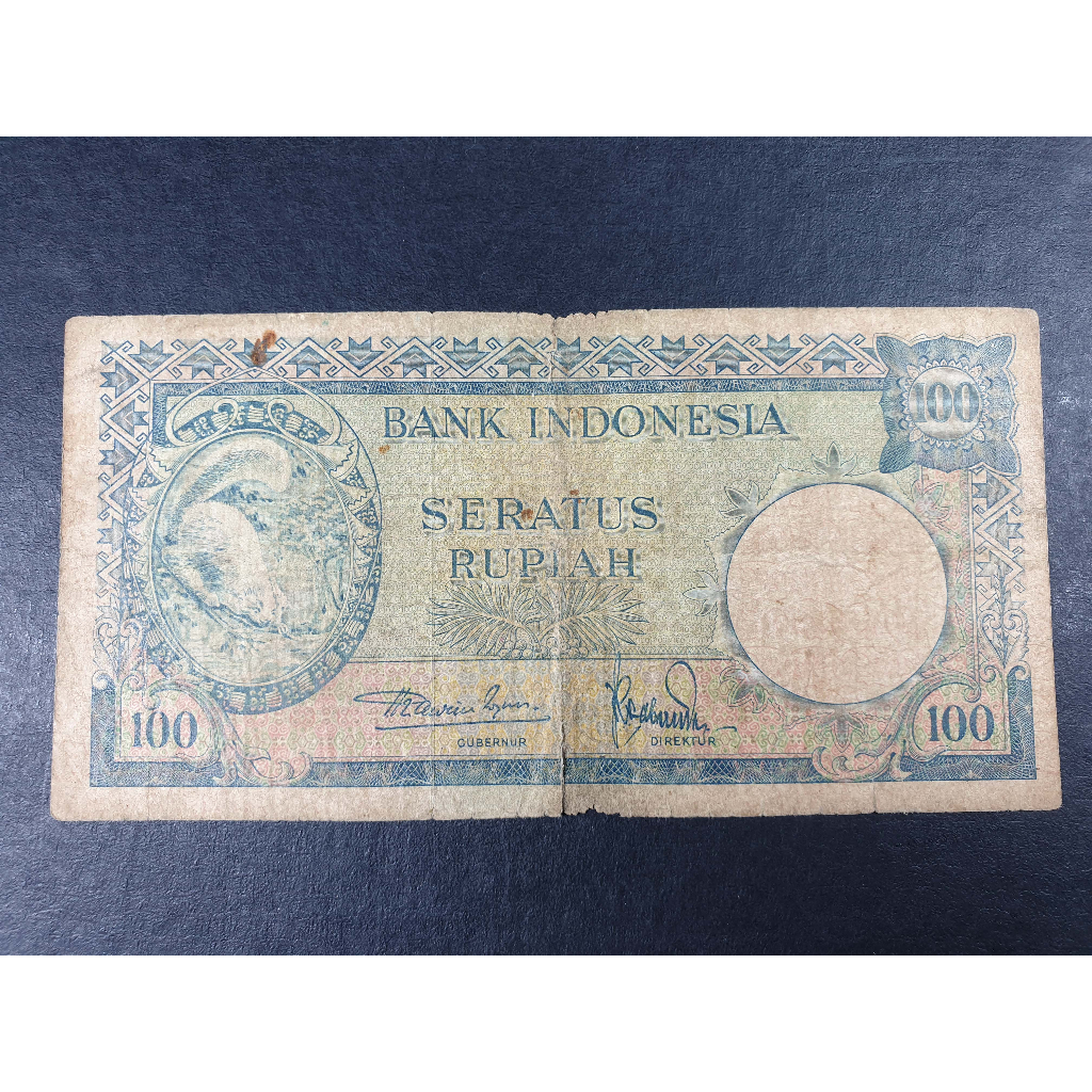 Uang Indonesia 100 Rupiah Seri Hewan Tahun 1957 F