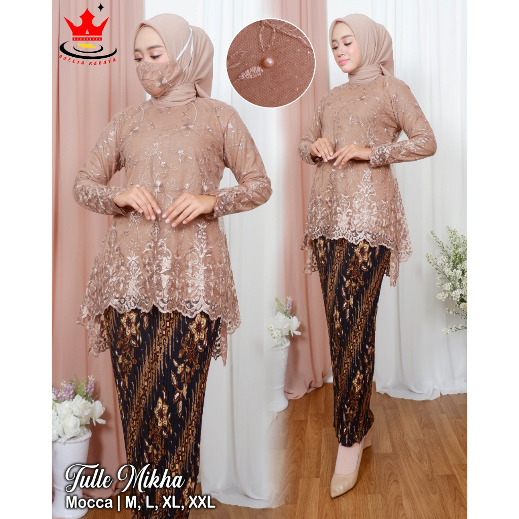 ADE&gt; KEBAYA MIKHA 2 - STELAN KEBAYA BLOUSE CANTIK - MODEL BAJU KEBAYA KEKINIAN - KEBAYA TERLARIS / KEBAYA WISUDA MODERN CANTIK