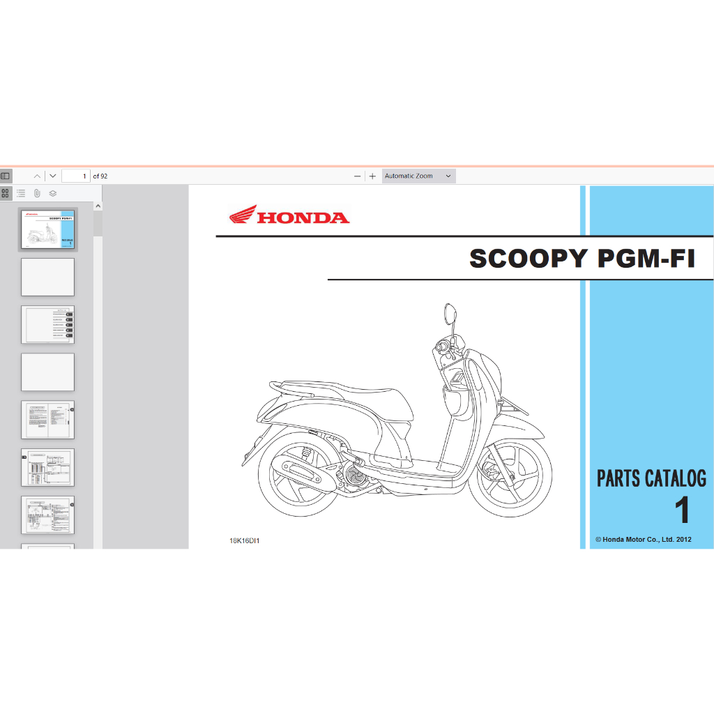 motor Honda-Scoopy-FI Buku Parts Catalogue Copian Honda Katalog-Suku-Cadang-Honda-Scoopy-FI
