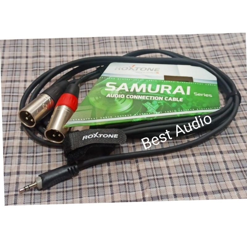 Jack HP mini stereo 3.5mm to T jack cannon male Roxtone  RAYC130L3