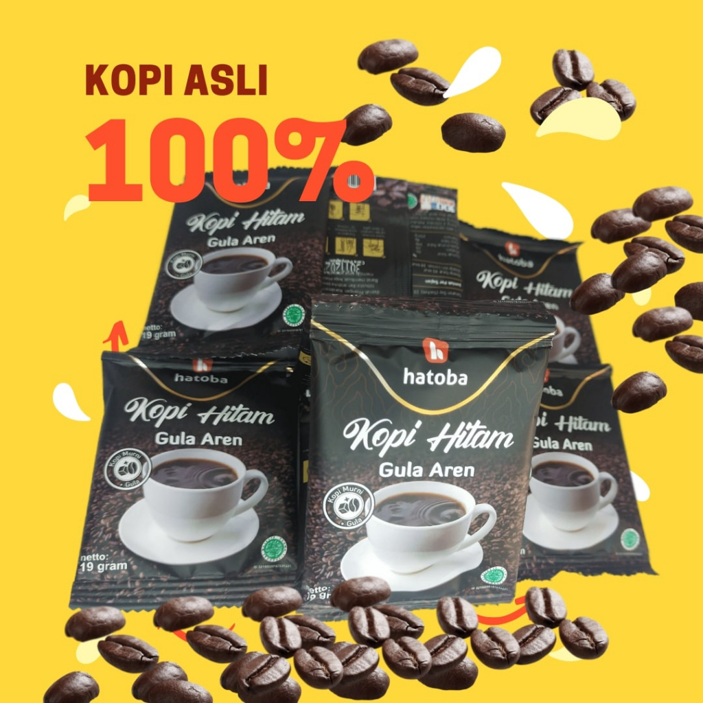 

100% Kopi Murni, Kopi Gula Aren Siap Seduh Kopi Americano Hitam Robusta Hatoba