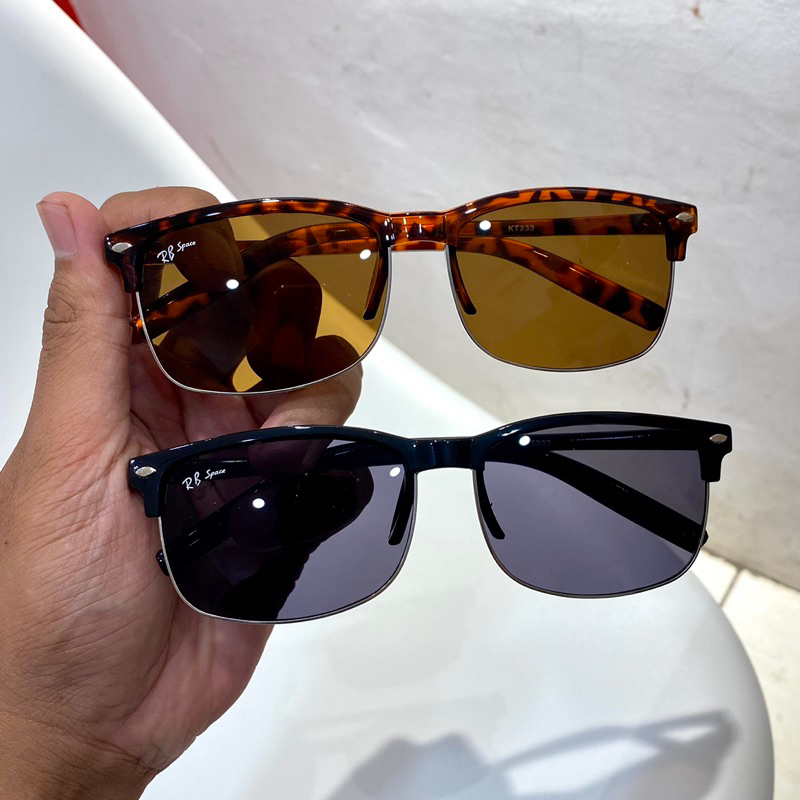 Kacamata Kotak Clubmaster Pria/Wanita Kacamata Kotak Hitam