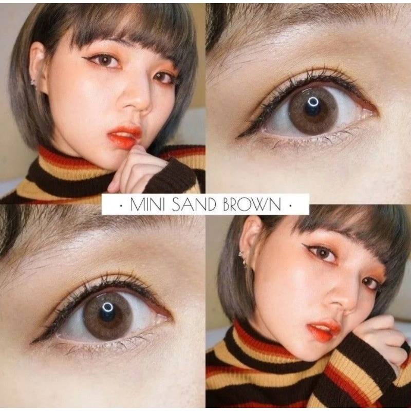 Softlens Kitty Kawaii Mini Sand Brown / Coklat Normal Minus Beda Minus