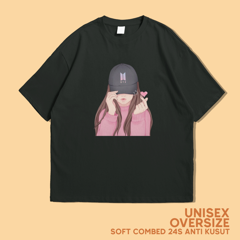 Kaos Oversize BTS ARMY KOREAN GIRL bahan combed 24s premium