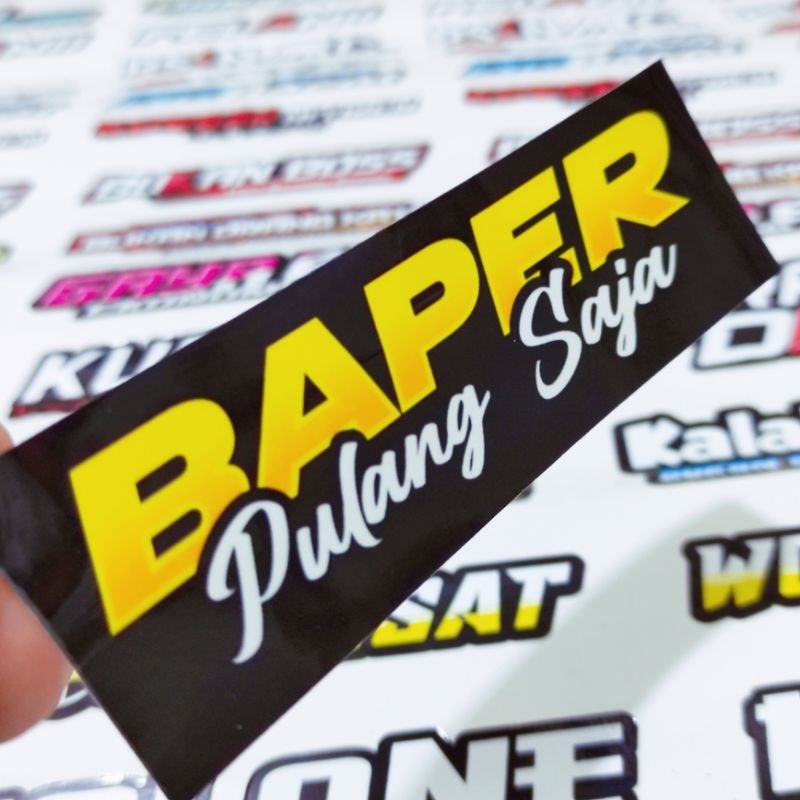 stiker racing viral ( baper pulang saja kuning kotak)