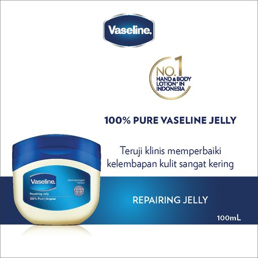 Vaseline Petroleum Jelly Original 100 Ml - Repairing Jelly, Kulit Rusak, Jelly Cream