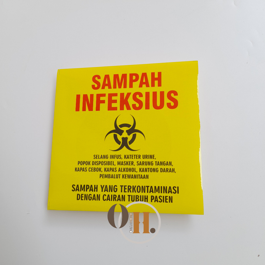 Stiker Sampah Infeksius - Stiker Tempat Sampah - Stiker Chromo