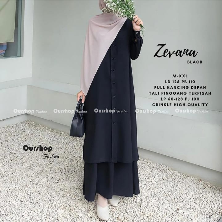 Zevana dress / gamis crinkle BY OURSHOP