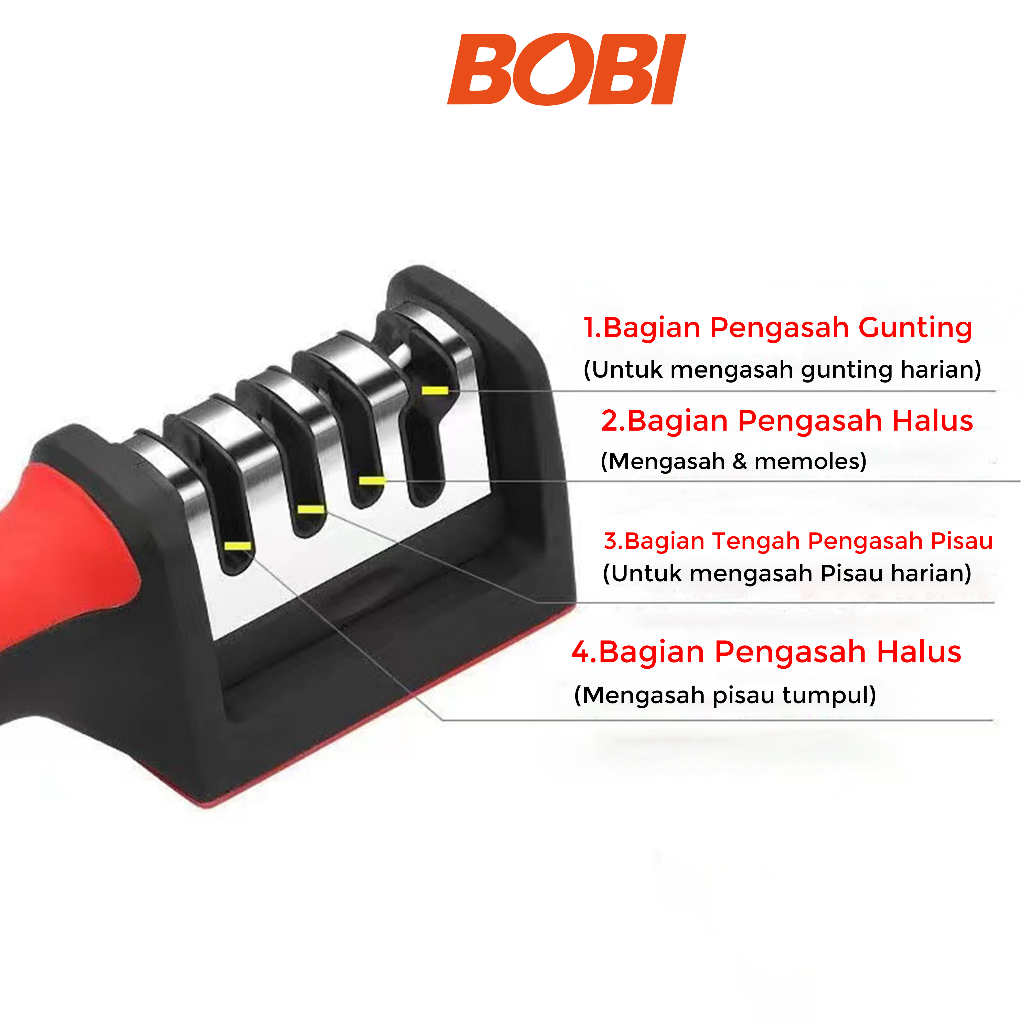 Stage Knife Sharpener atau Alat Pengasah Pisau 4 Fungsi /// 4 Stage Knife /// Alat Pengasah Pisau Praktis BOBI