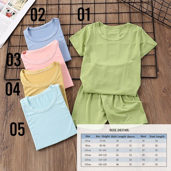 LID9143- Setelan Baju Kaos Celana Pendek Set 2in1 Setelan Polos Cewek Cowok - Your Affordable Quality!