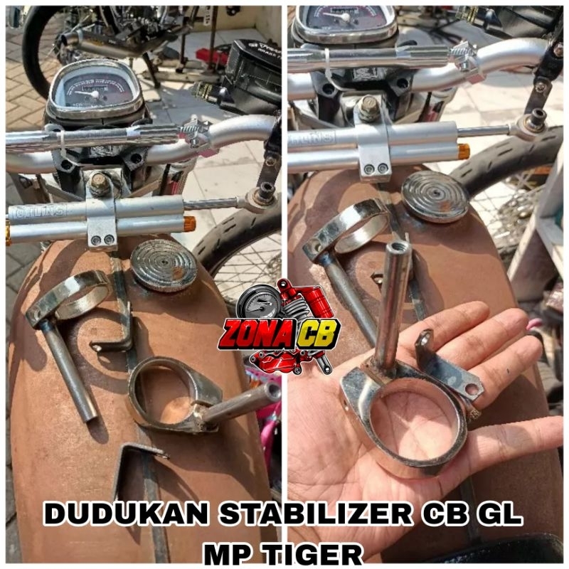 dudukan stabilizer atas matris pnp honda cb gl megapro tiger gl100 herex rx king / breket stabiliser
