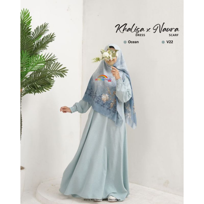 Paket hemat gamis khalisa + Scarf Naura by pelangi hijab