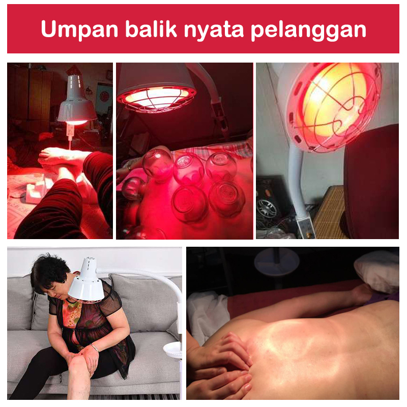 ❣️Garansi&amp;Hadiah❣️Lampu fisioterapi inframerah kepala ganda 275W*2 Alat fisioterapi lampu terapi sinar infra red infrares lantai standing lantai roda