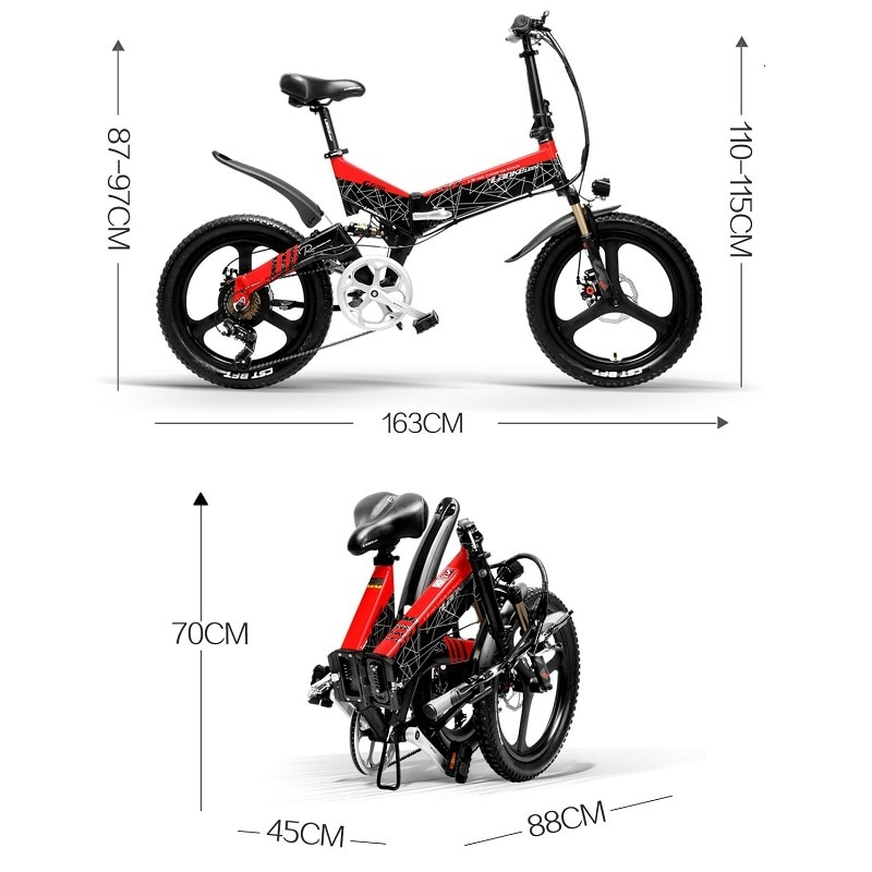 Lankeleisi Sepeda Listrik Lipat Folding Bike Smart Deluxe 48V 10.4Ah - G650