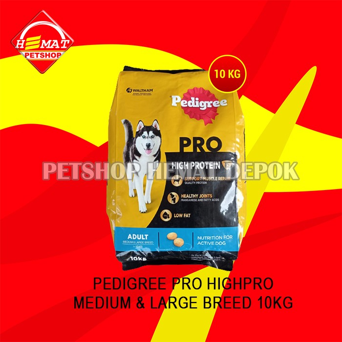 Makanan Anjing Pedigree High Pro Medium Large Breed Dog Food 10 KG