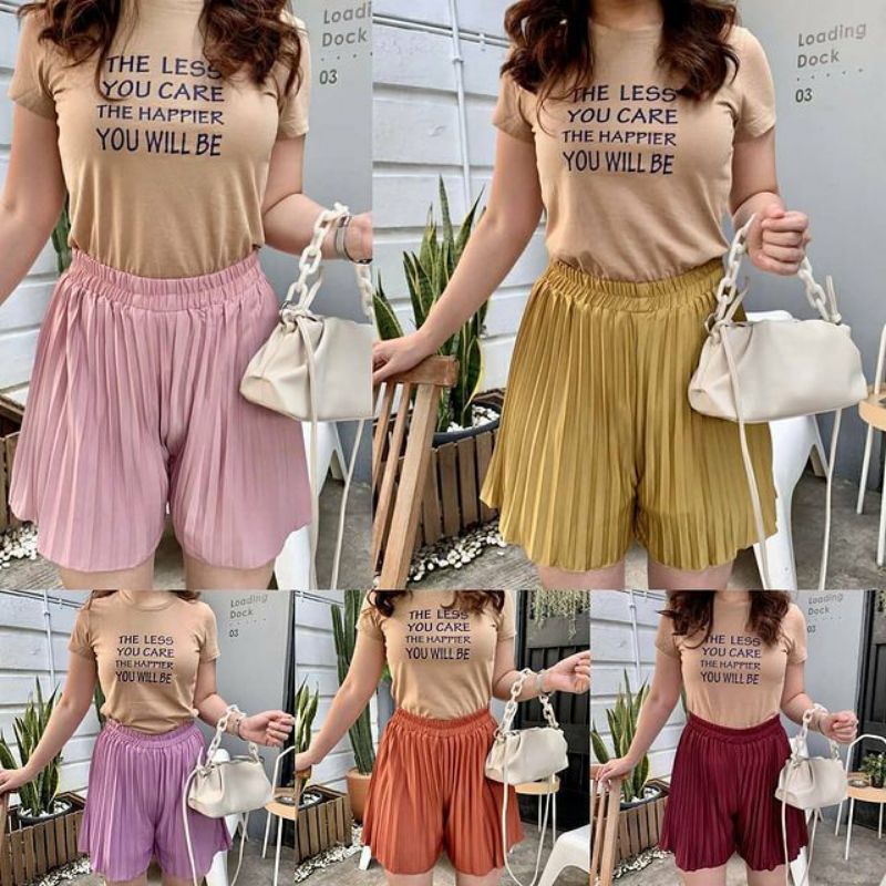 Celana Hotpants  Plisket Jumbo isi 4 Pcs Celana plisket Pendek