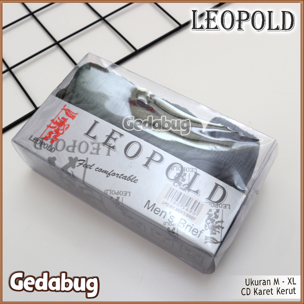 3 Pcs - CD Pria Leopold Mika | Celana dalam Pria dewasa Segitiga karet kerut | Gedabug