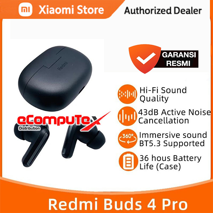 HEADSET EARPHONE BLUETOOTH TWS XIAOMI REDMI BUDS 4 PRO GARANSI RESMI