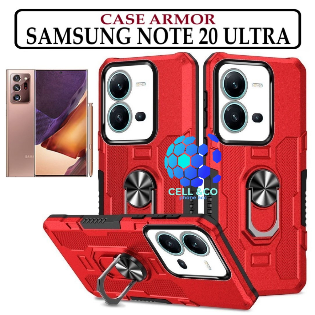 Case Armor SAMSUNG GALAXY NOTE 20 ULTRA Iring Cincin Magnetic Kesing Hp Protect kamera Premium Hard Case Standing Robot Pelindung Kamera