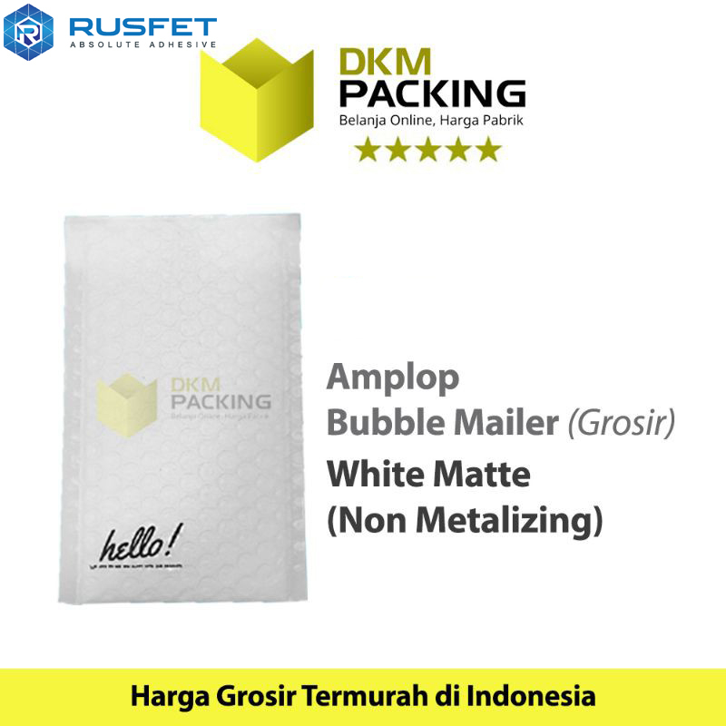 AMPLOP BUBBLE MAILER WRAP ENVELOPE RUSFET WHITE PREMIUM  /SATUAN