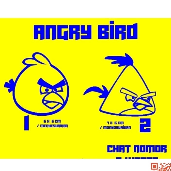 angry bird cutting sticker terbaru, sticker cutting karakter lucu murah