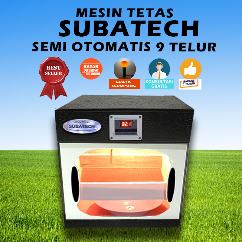 Mesin Tetas Telur Semi Otomatis SUBATECH Penetas MTSO 9 XH