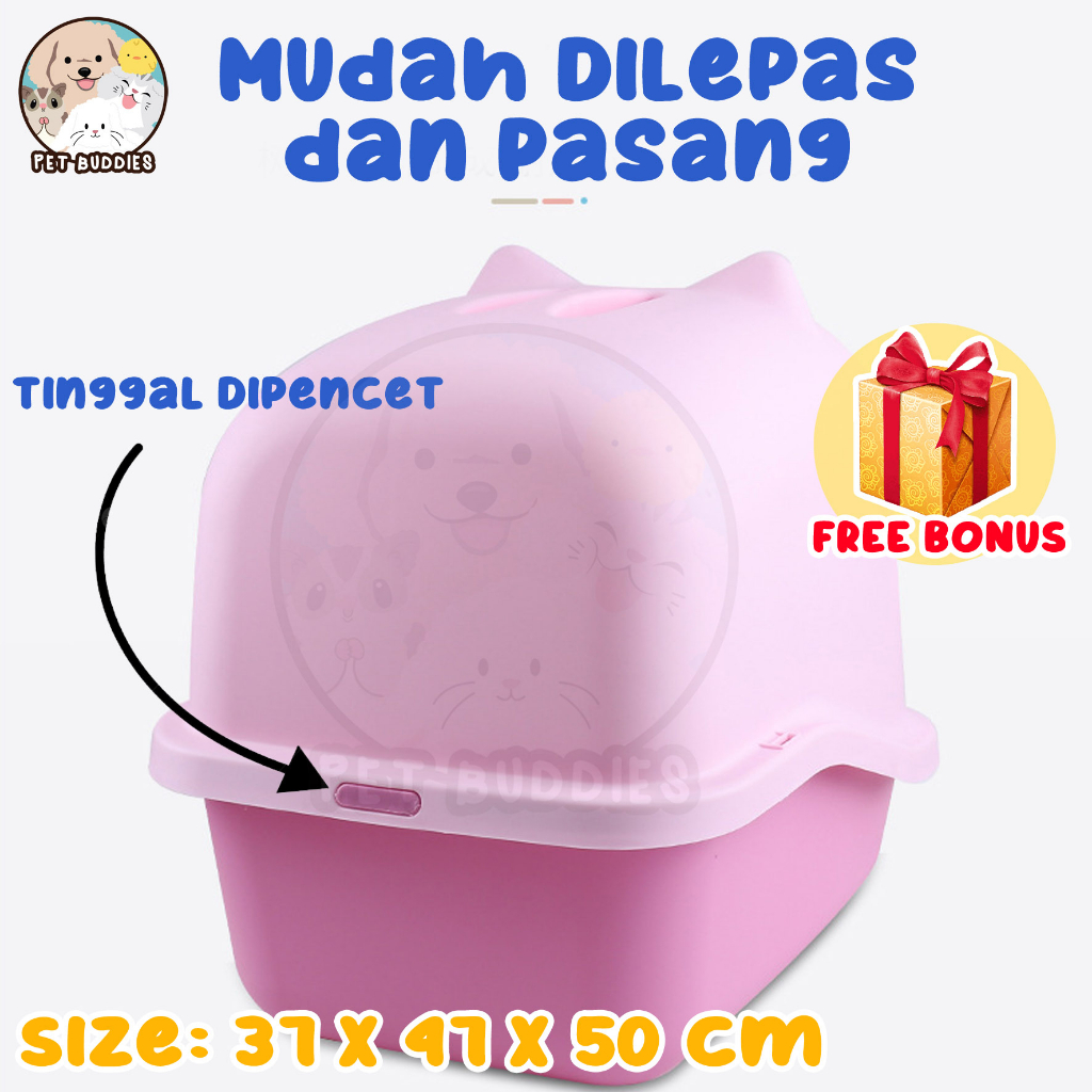 Premium Litter Box Bak Mandi Pasir Kucing/Anjing Tempat Pup Besar