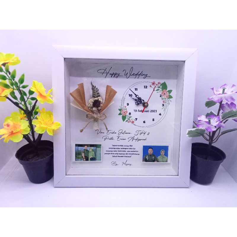 25 x 25 jam lampu Tumblr LED scrap box bingkai frame foto popup 3d hadiah kado gift wedding hampers 