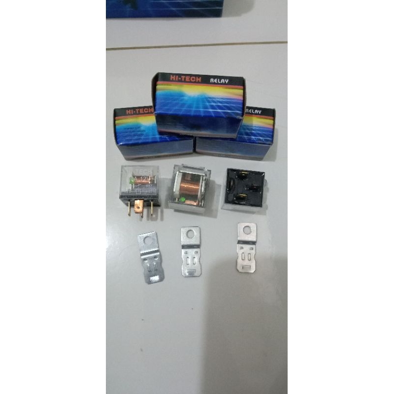 Relay Rilay 4kaki 12v 40a HI-TECH/Relay lampu sen motor-mobil 4kaki 12v 40a