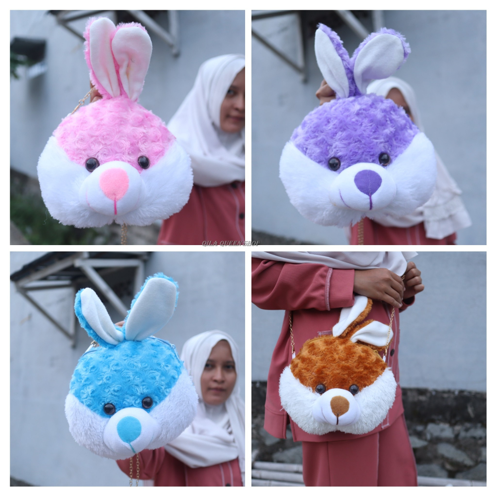 TAS SELEMPANG KELINCI KARAKTER BONEKA