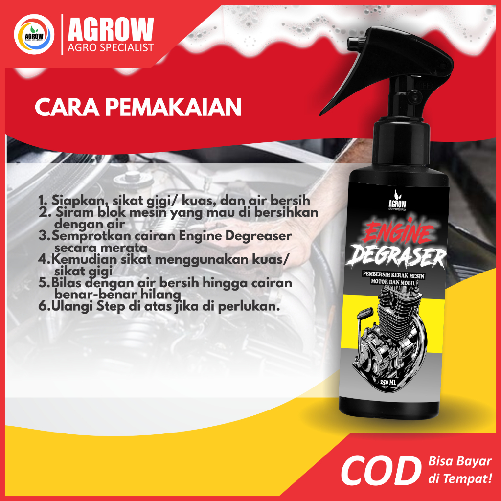 Pembersih Mesin Engine Degreaser Motor dan Mobil Kerak Noda Oli dan Karat Mesin Machine Cleaner By Agrow