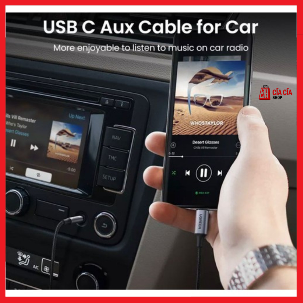 UGREEN 20192 Kabel Aux Type C to Jack 3.5mm Kabel USB C to Aux DAC Kabel Type C to Aux Jack