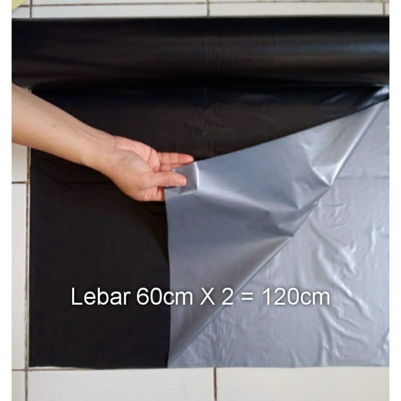 Plastik Mulsa Plastik Pertanian hitam perak 1 Roll = 5 kg