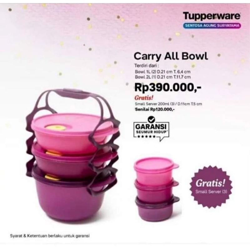 Carry All Bowl Free Tupperware, Rantang Tupperware