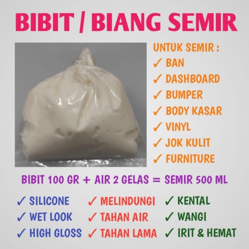 Semir Ban Dashboard Body Jok Bibit Biang 500 Ml