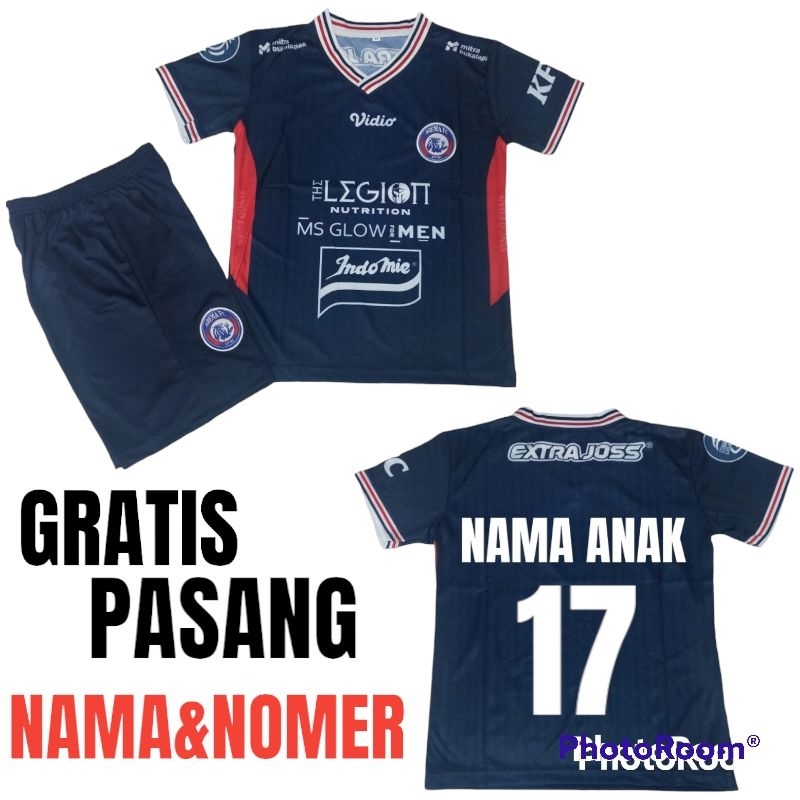 SETELAN BAJU BOLA ANAK AREMA/JERSEY BOLA AREMA