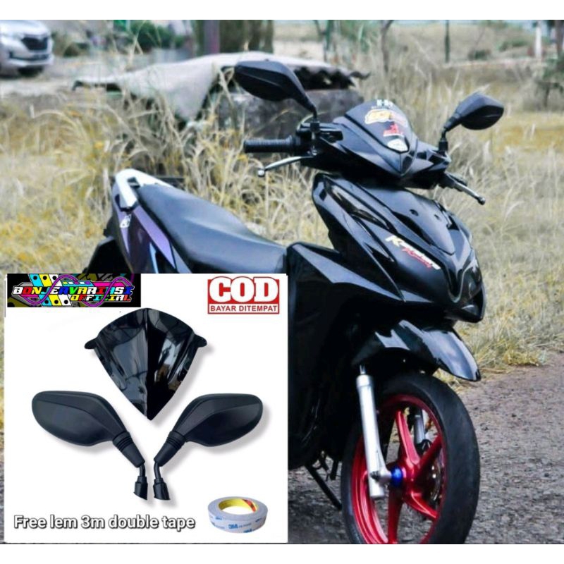 Paketan variasi modif honda vario 110 125 techno old visor plus kaca spion click thailand universal 