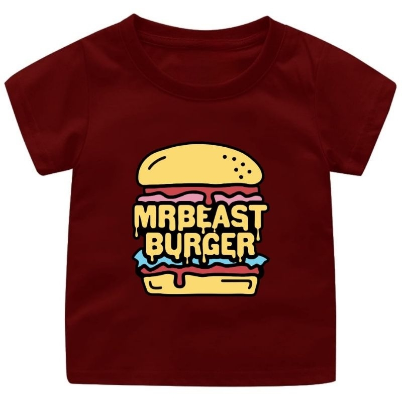 BAJU KAOS ANAK 1-15 TAHUN/REMAJA/DEWASA MISTER BEAST BURGER//BAJU OBLONG SANTAI