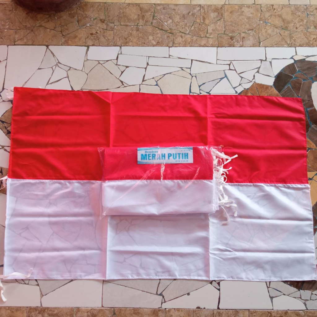 Bendera merah putih 80x120cm bijian peles halus