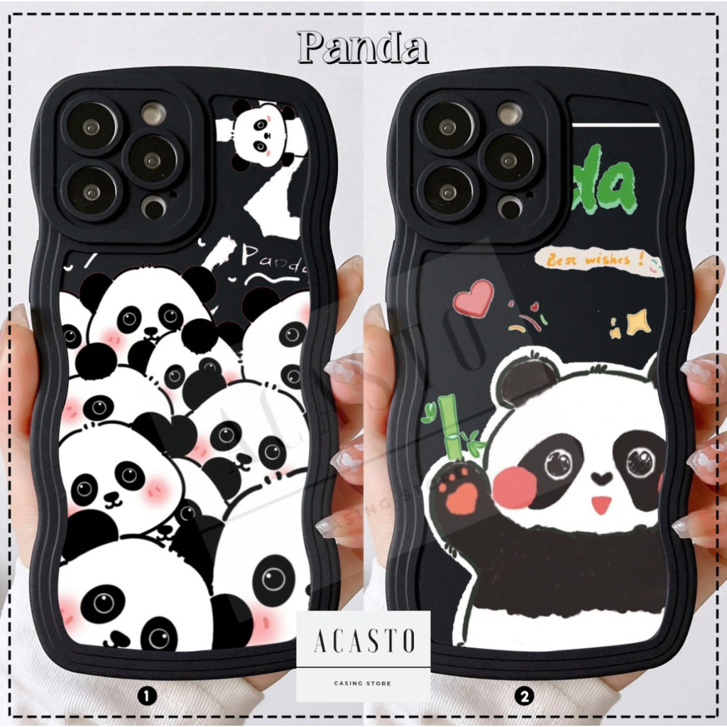 ACASTO SOFTCASE WAVY  REALME C1 C2 5 5I C3 9 9I 10 C11 C12 C25 C15 C20 C21 C21Y C25Y C30 motif PANDA