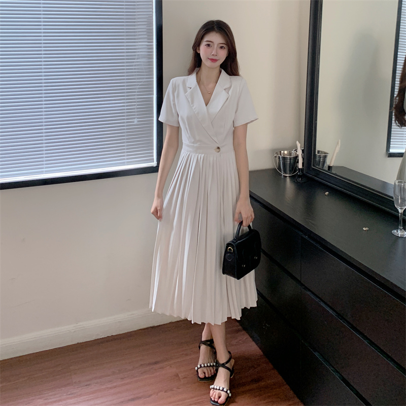 yikoo-Maxi dress korea gaun panjang temperamen wanita dres